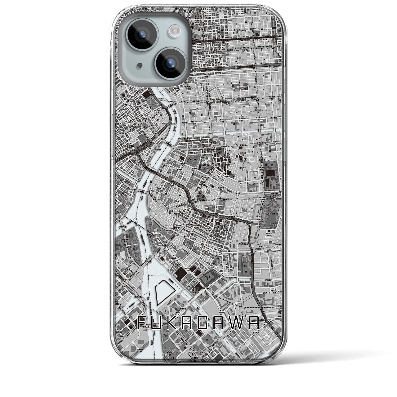 【深川2(東京都)】地図柄iPhoneケース(クリアタイプ)