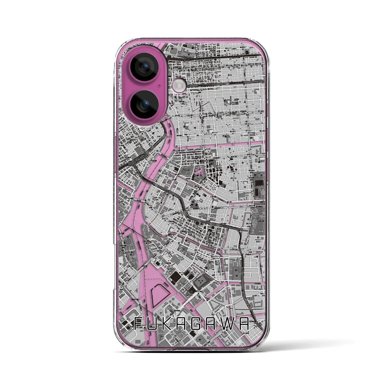 【深川2(東京都)】地図柄iPhoneケース(クリアタイプ)