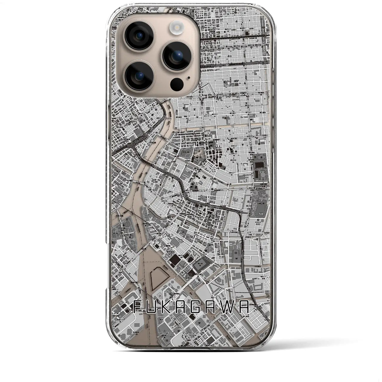 【深川2(東京都)】地図柄iPhoneケース(クリアタイプ)