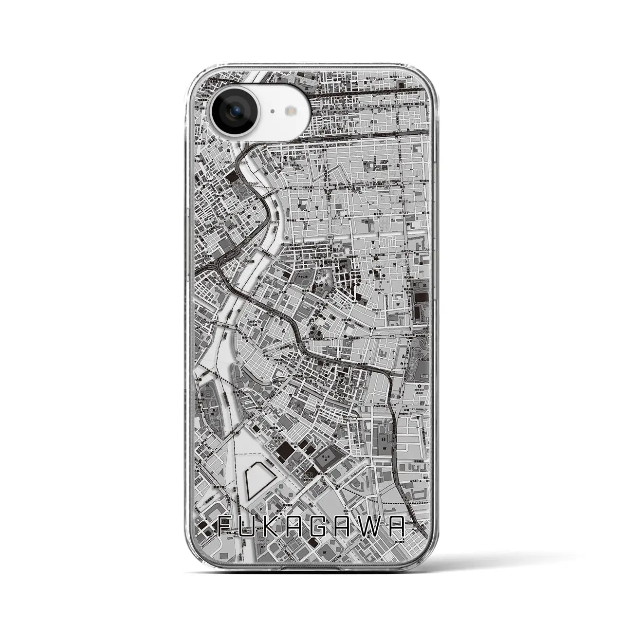 【深川2(東京都)】地図柄iPhoneケース(クリアタイプ)