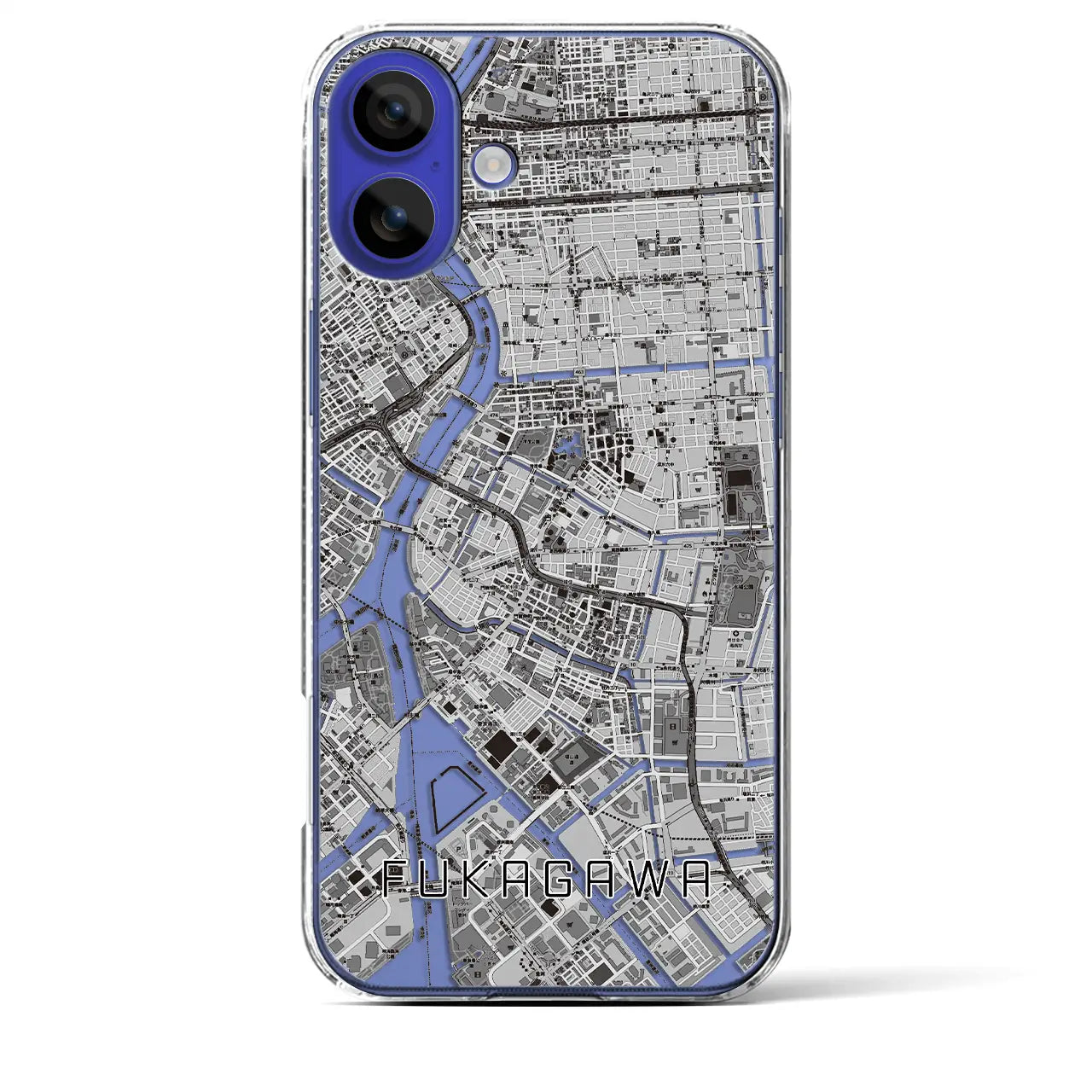 【深川2(東京都)】地図柄iPhoneケース(クリアタイプ)