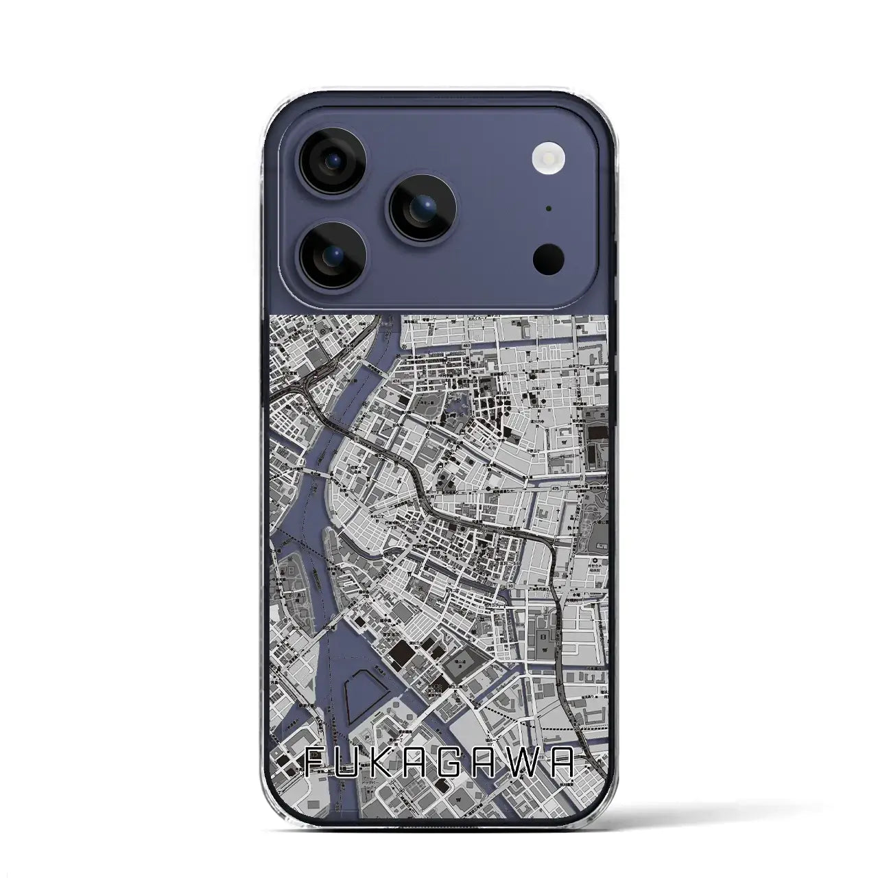 【深川2(東京都)】地図柄iPhoneケース(クリアタイプ)