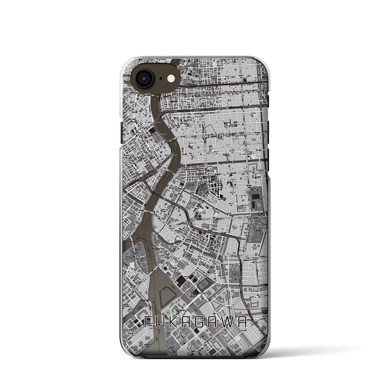 【深川2(東京都)】地図柄iPhoneケース(クリアタイプ)