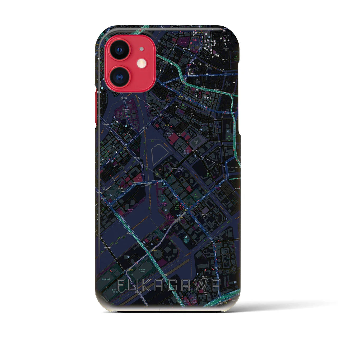 【深川(東京都)】地図柄iPhoneケース(バックカバータイプ)