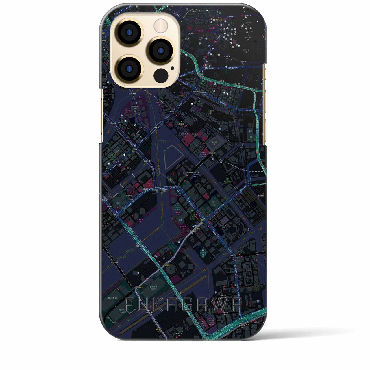 【深川(東京都)】地図柄iPhoneケース(バックカバータイプ)