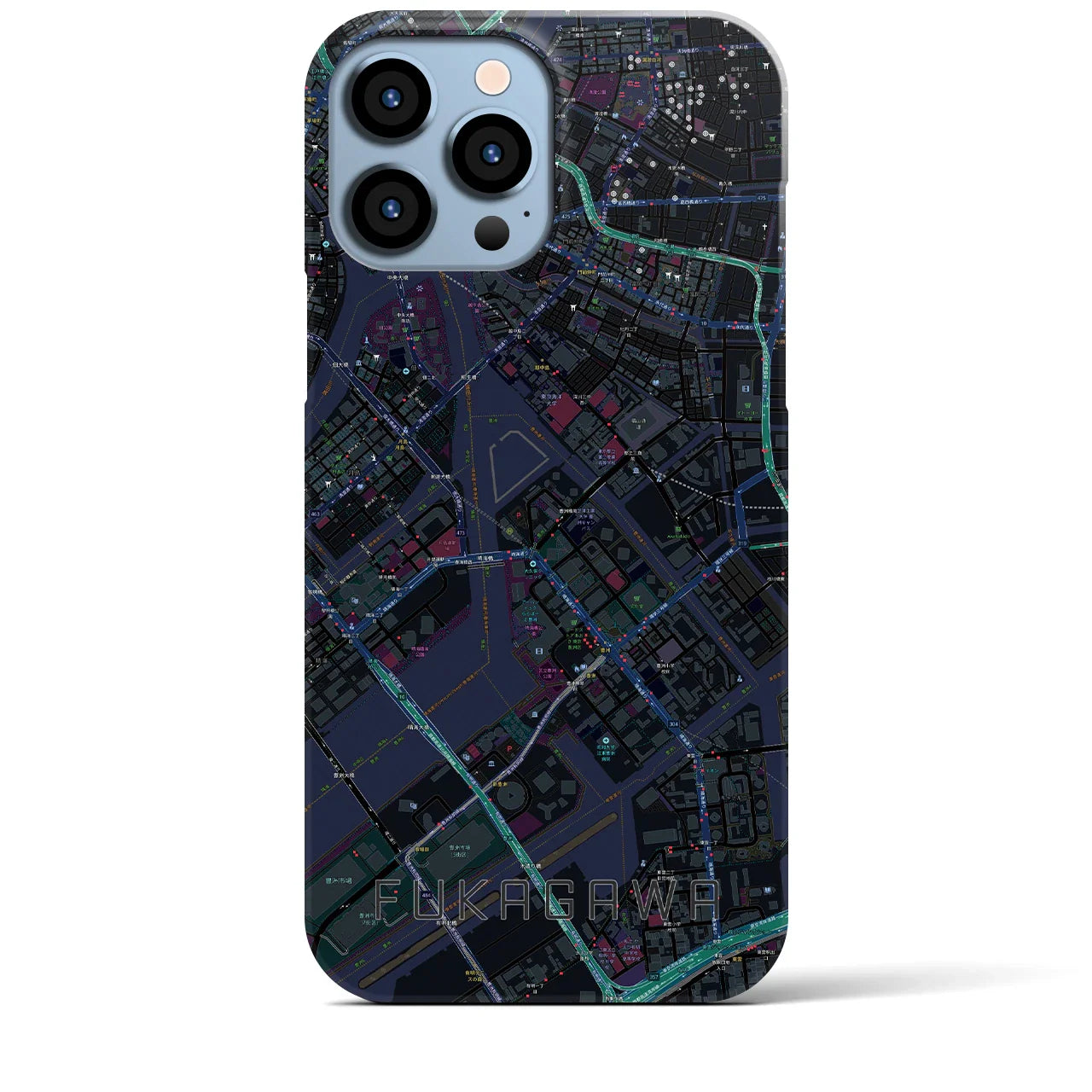 【深川(東京都)】地図柄iPhoneケース(バックカバータイプ)
