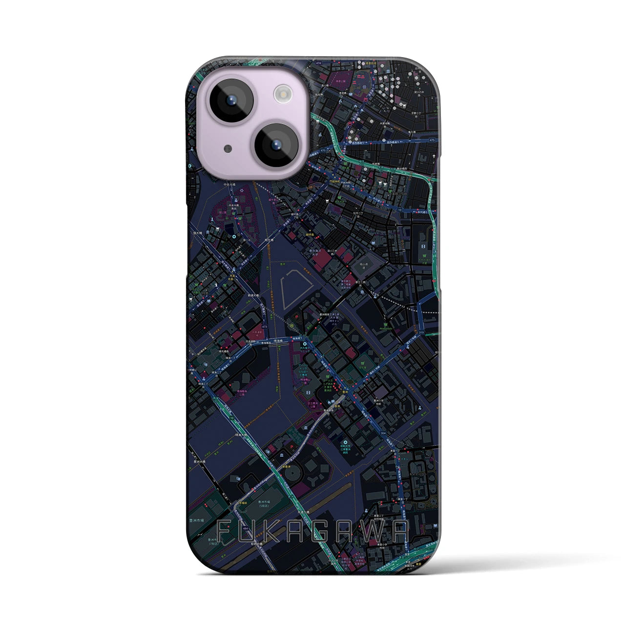 【深川(東京都)】地図柄iPhoneケース(バックカバータイプ)