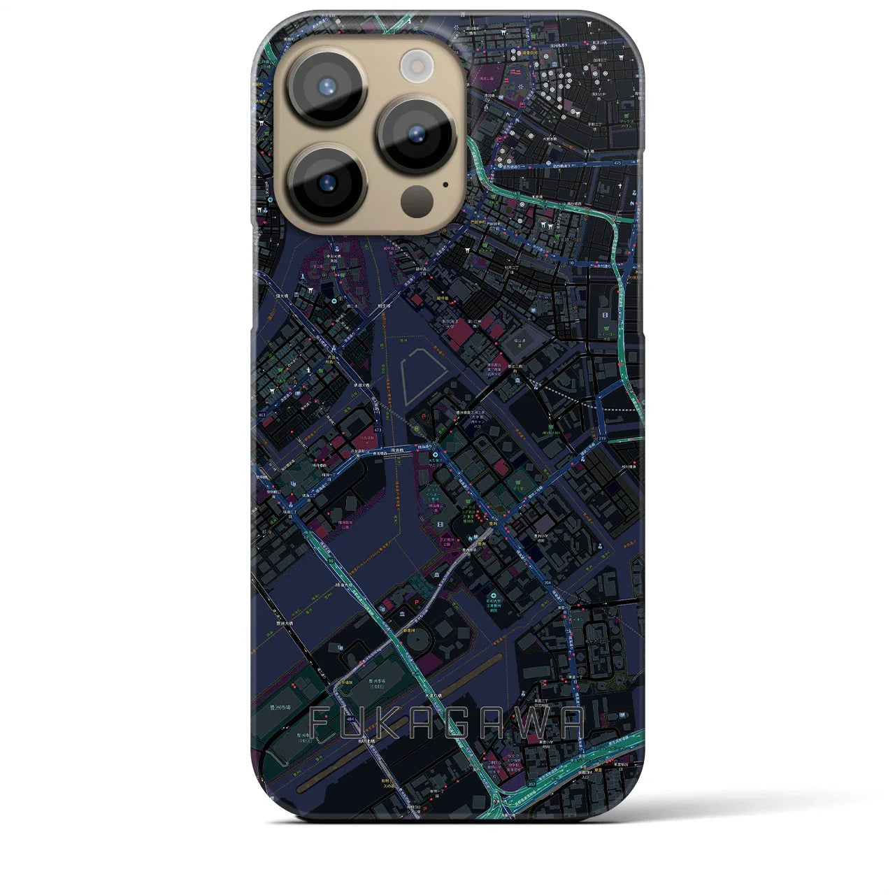 【深川(東京都)】地図柄iPhoneケース(バックカバータイプ)
