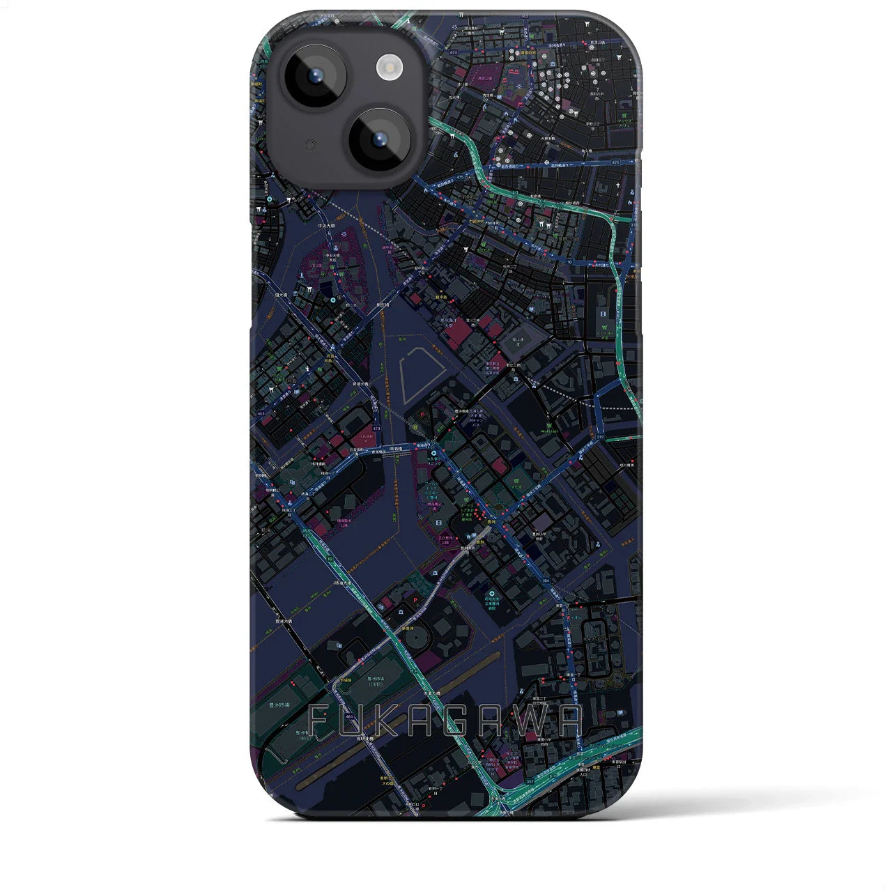 【深川(東京都)】地図柄iPhoneケース(バックカバータイプ)