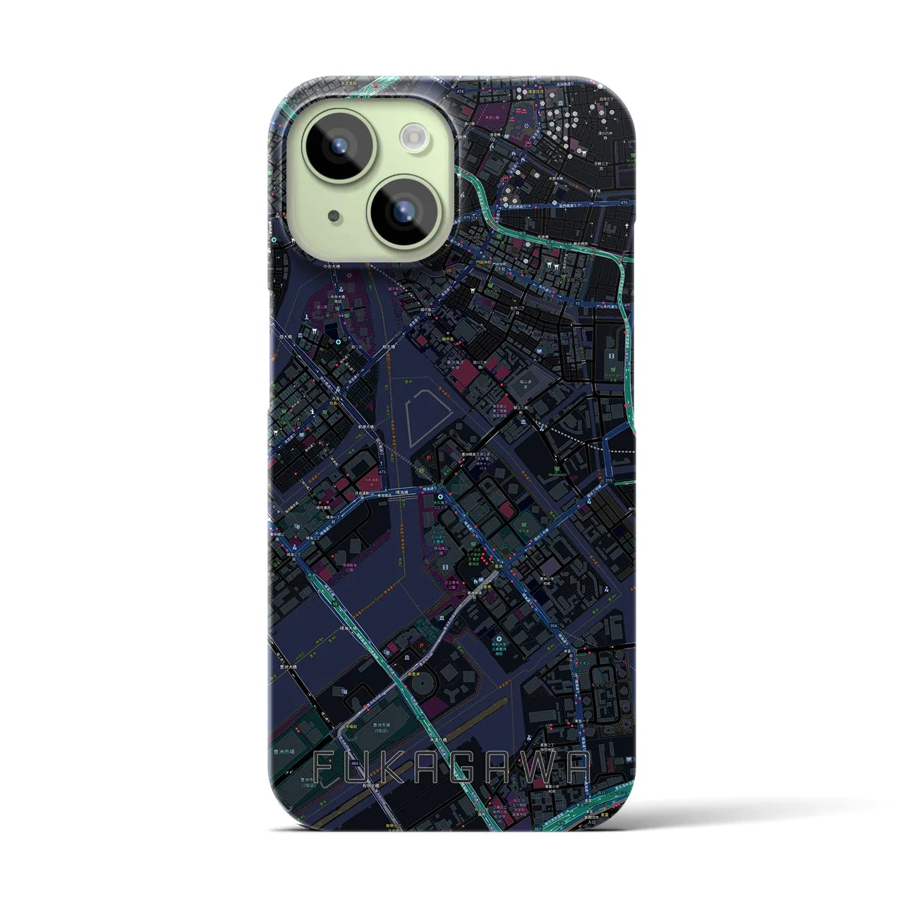 【深川(東京都)】地図柄iPhoneケース(バックカバータイプ)