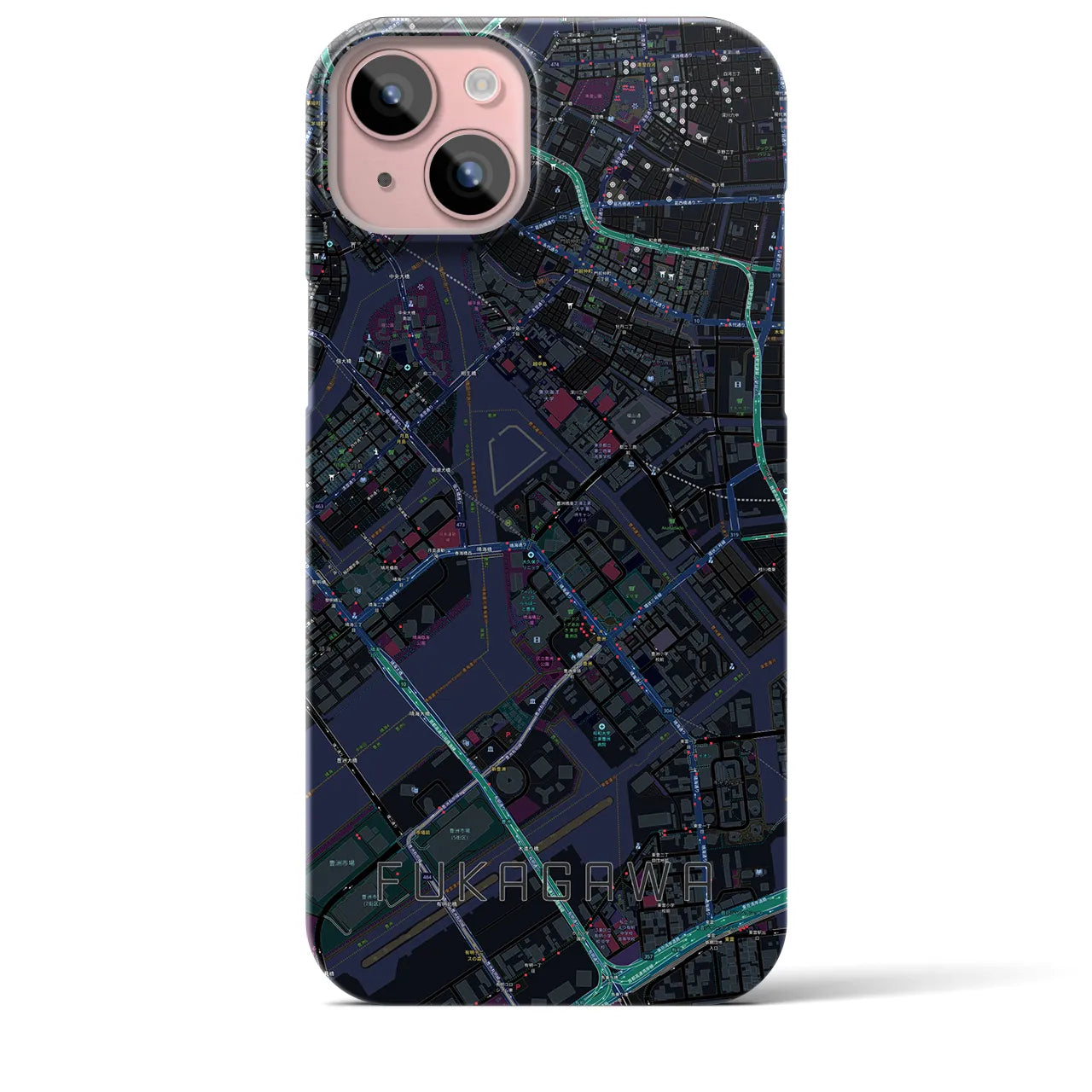【深川(東京都)】地図柄iPhoneケース(バックカバータイプ)