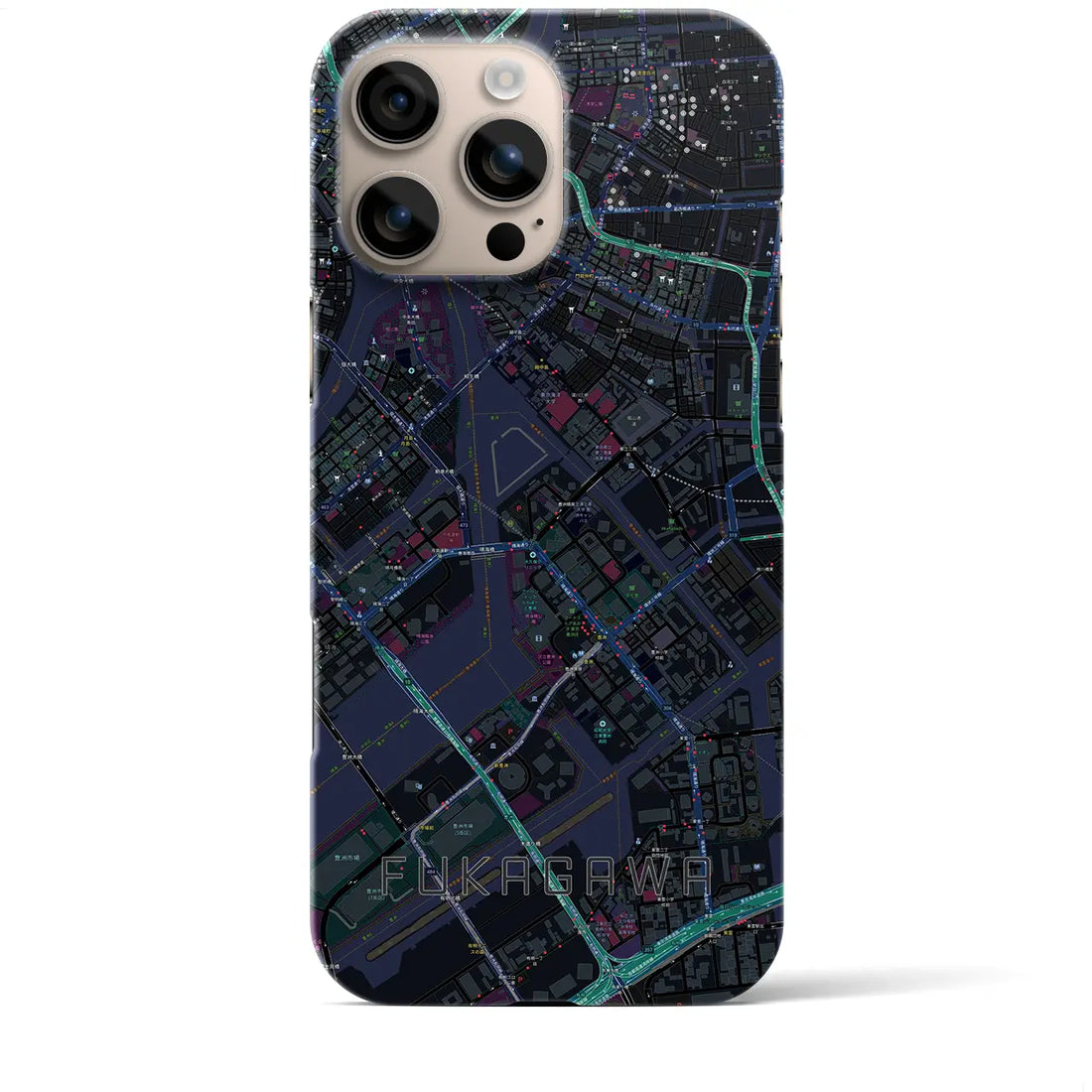 【深川(東京都)】地図柄iPhoneケース(バックカバータイプ)