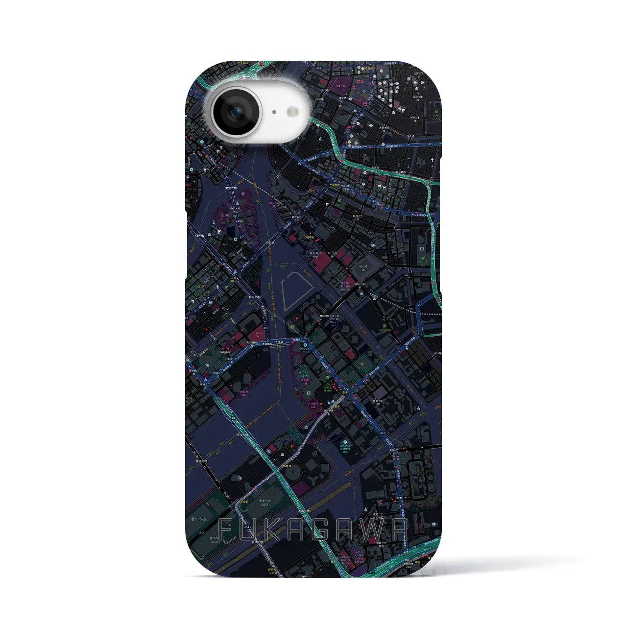 【深川(東京都)】地図柄iPhoneケース(バックカバータイプ)