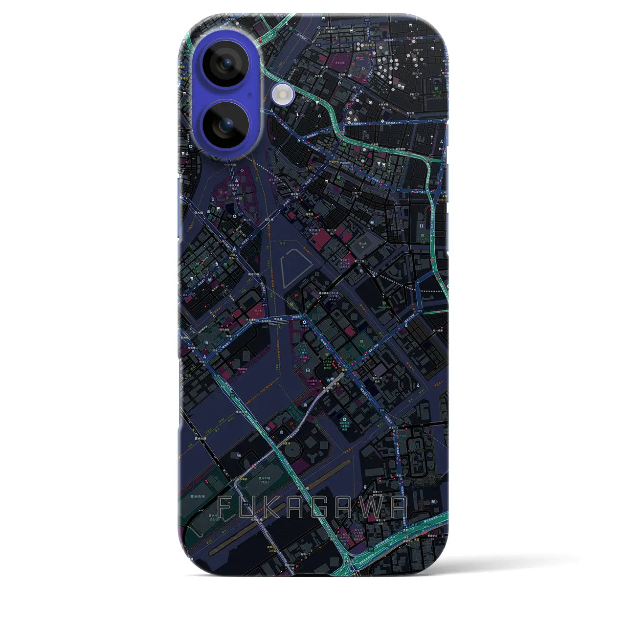 【深川(東京都)】地図柄iPhoneケース(バックカバータイプ)