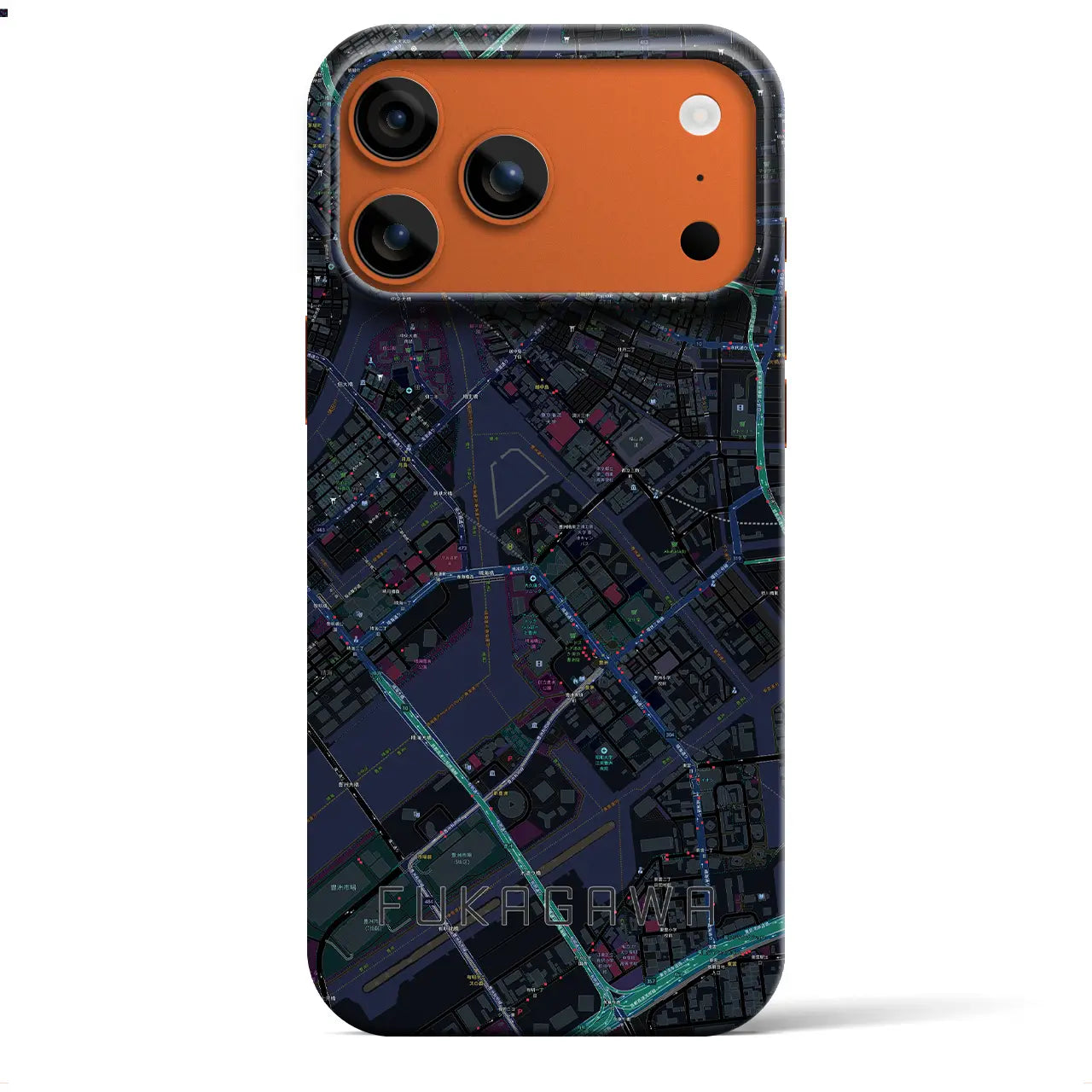 【深川(東京都)】地図柄iPhoneケース(バックカバータイプ)