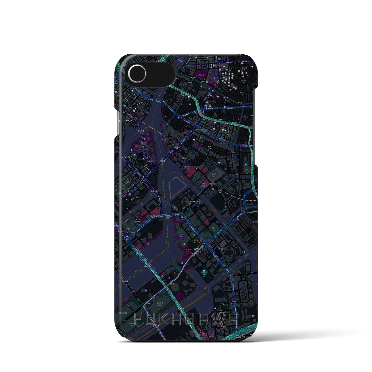 【深川(東京都)】地図柄iPhoneケース(バックカバータイプ)