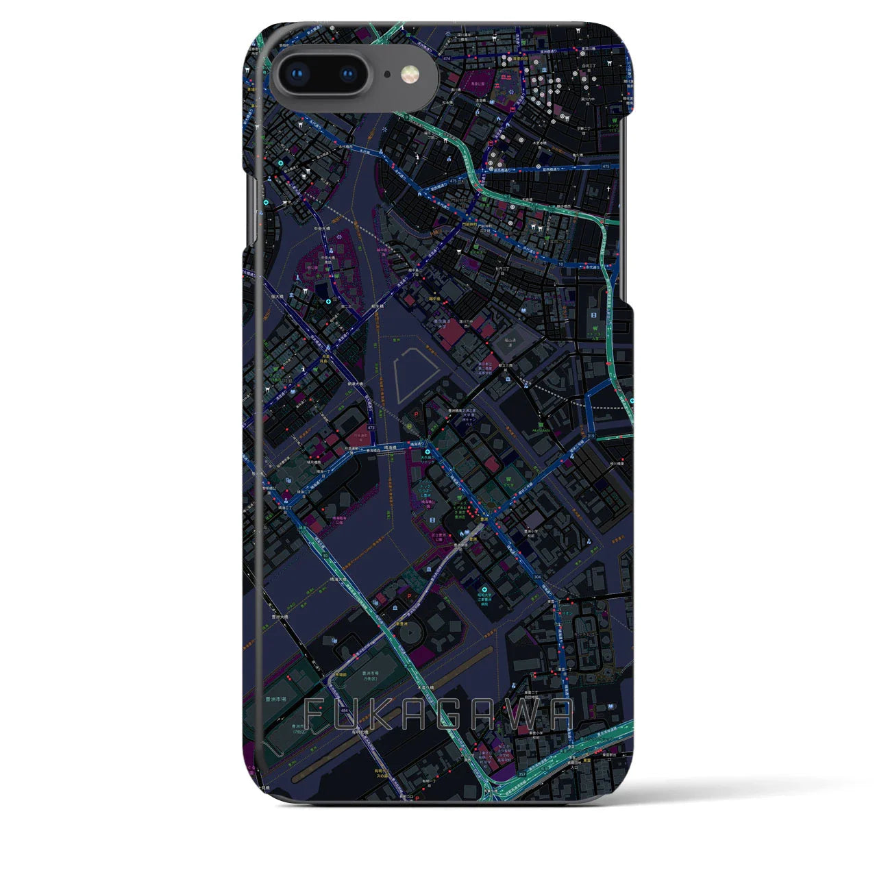 【深川(東京都)】地図柄iPhoneケース(バックカバータイプ)