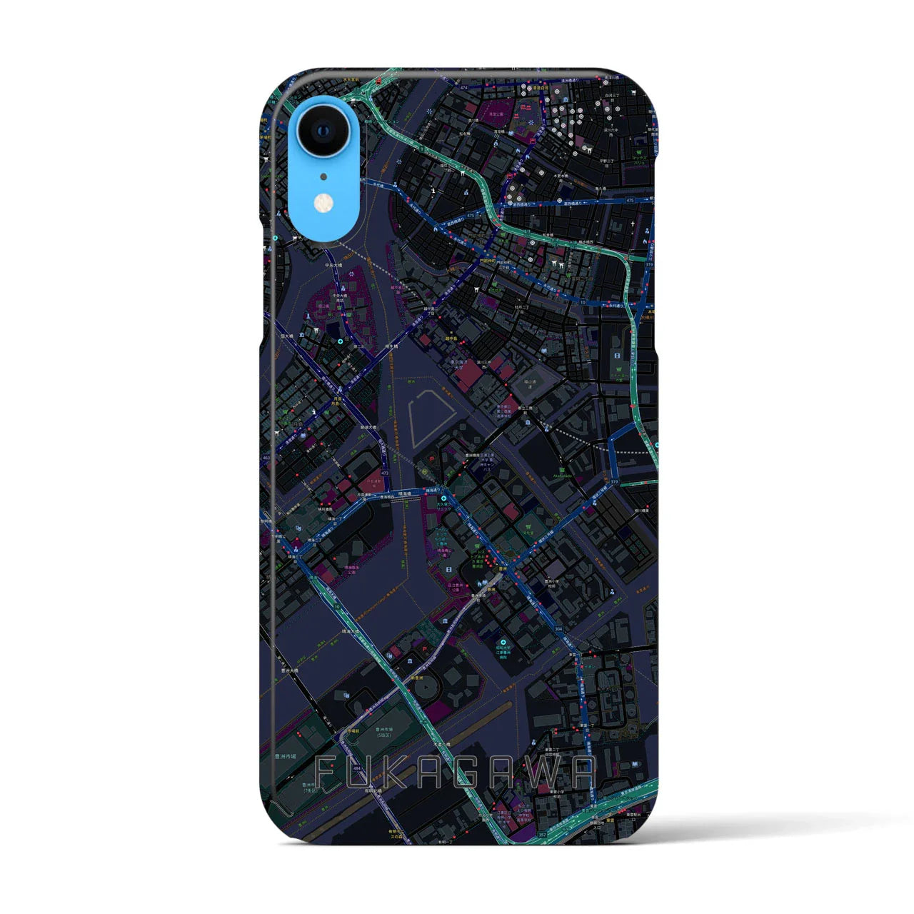 【深川(東京都)】地図柄iPhoneケース(バックカバータイプ)
