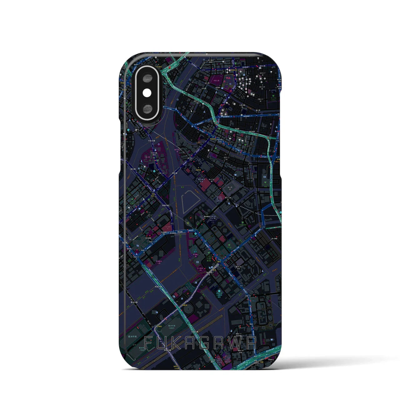 【深川(東京都)】地図柄iPhoneケース(バックカバータイプ)