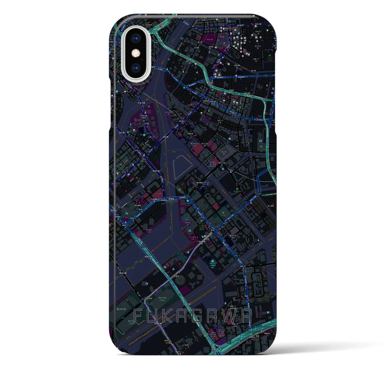 【深川(東京都)】地図柄iPhoneケース(バックカバータイプ)
