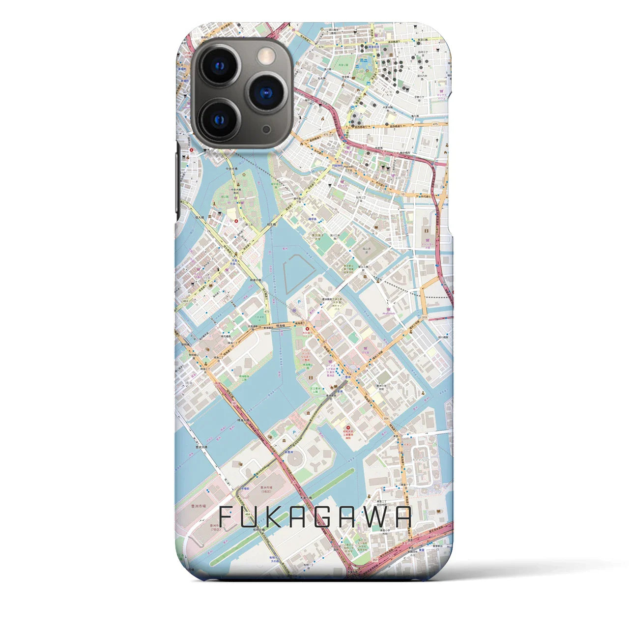 【深川(東京都)】地図柄iPhoneケース(バックカバータイプ)