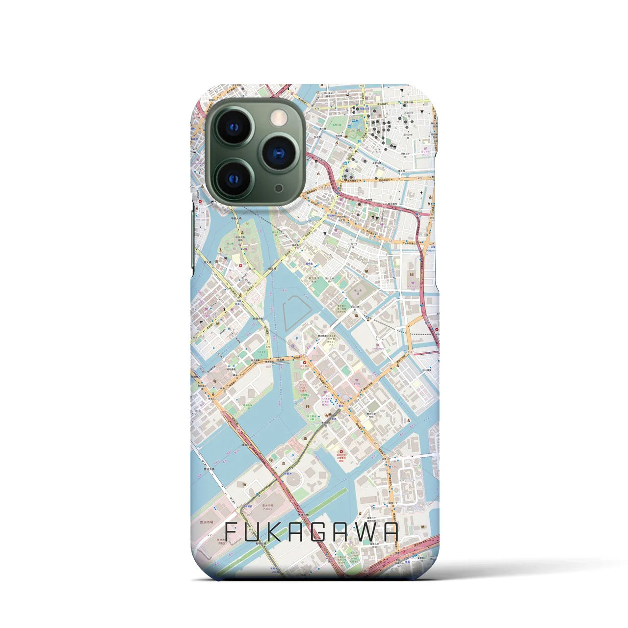 【深川(東京都)】地図柄iPhoneケース(バックカバータイプ)