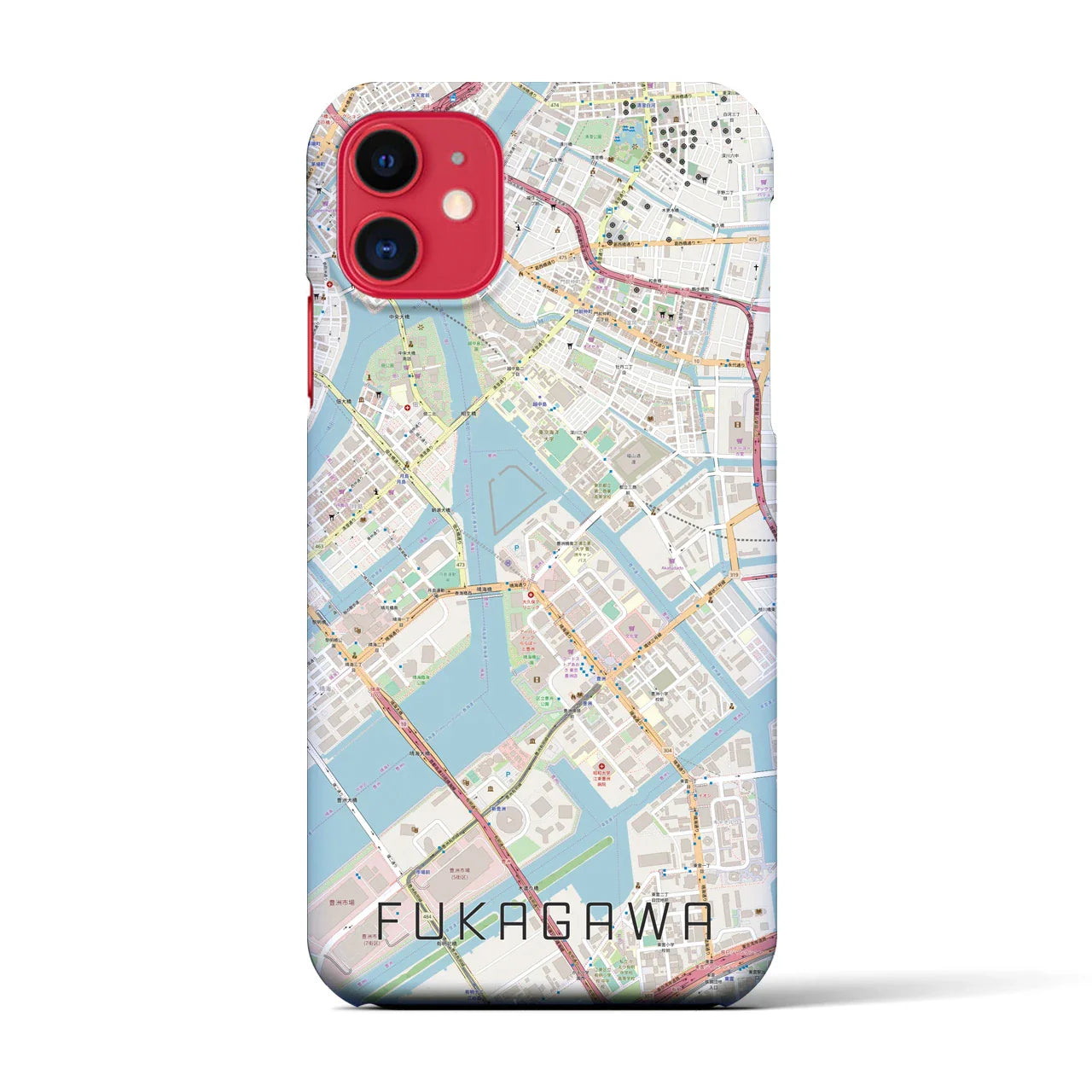 【深川(東京都)】地図柄iPhoneケース(バックカバータイプ)