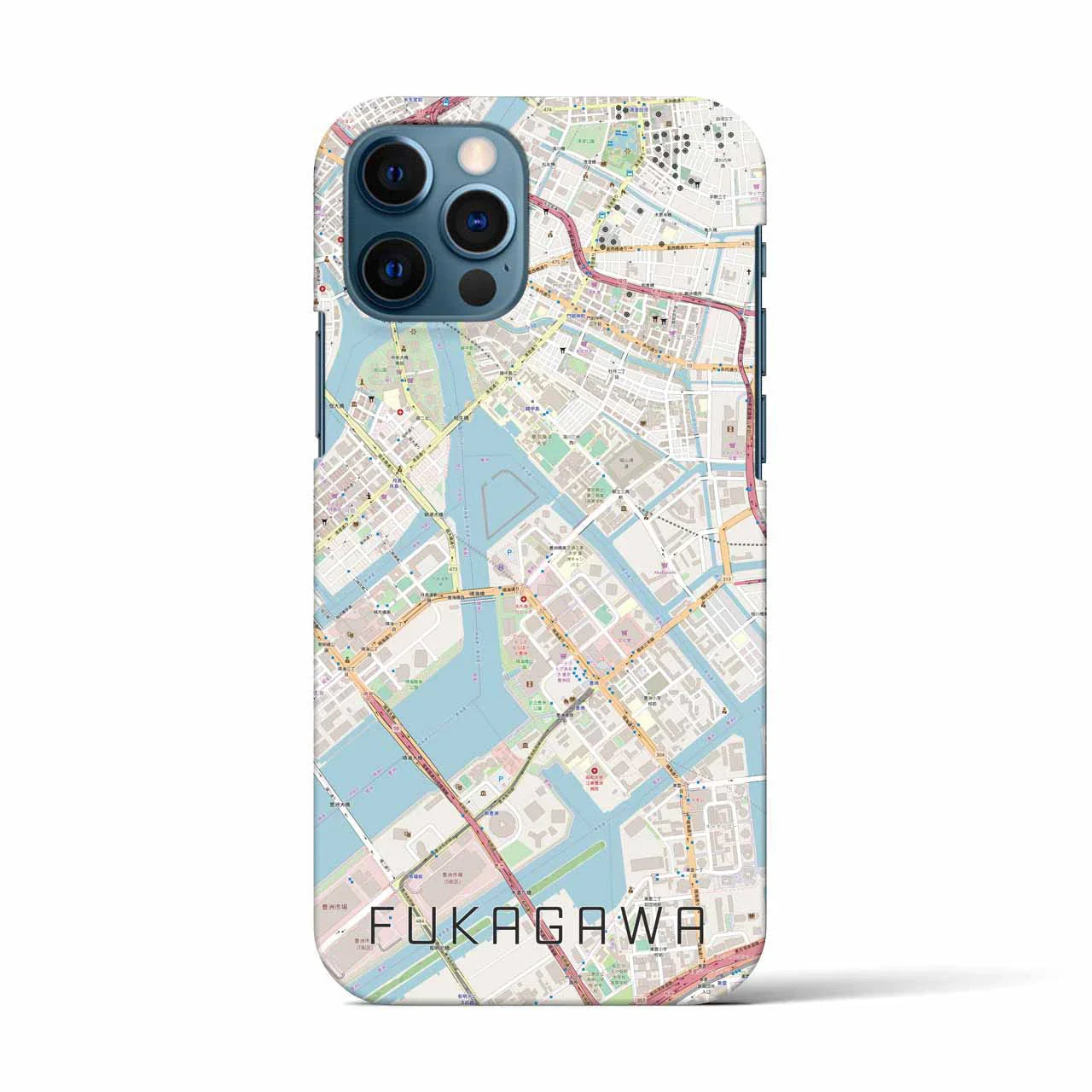 【深川(東京都)】地図柄iPhoneケース(バックカバータイプ)