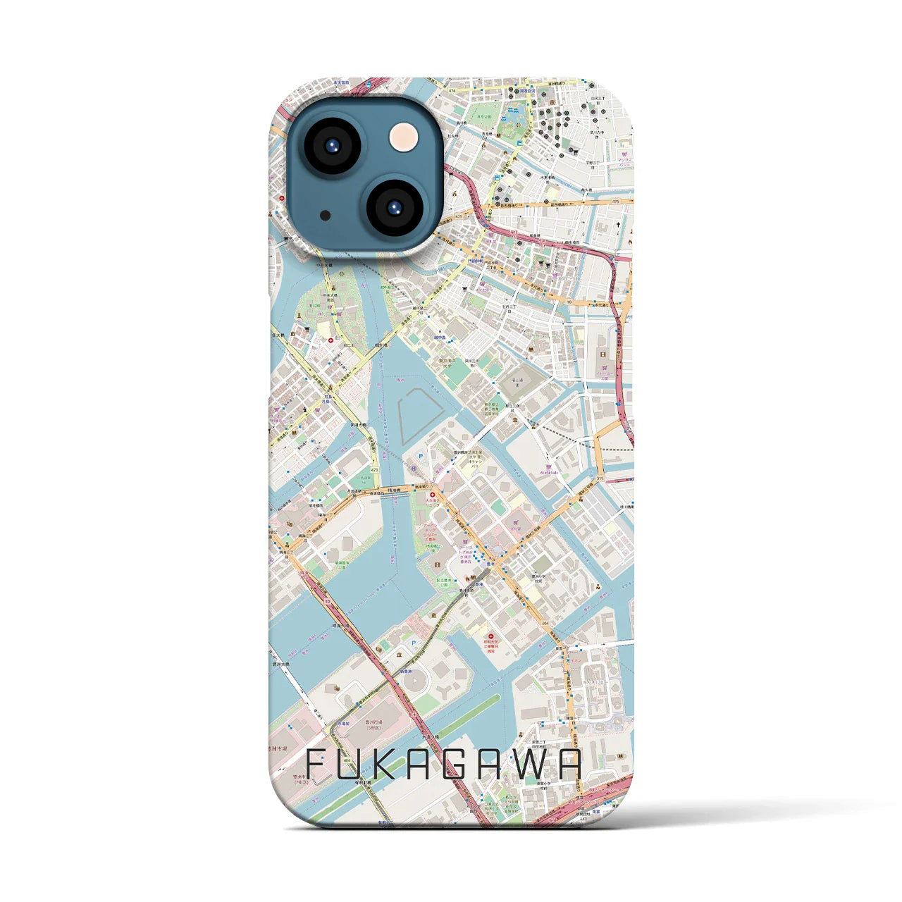 【深川(東京都)】地図柄iPhoneケース(バックカバータイプ)