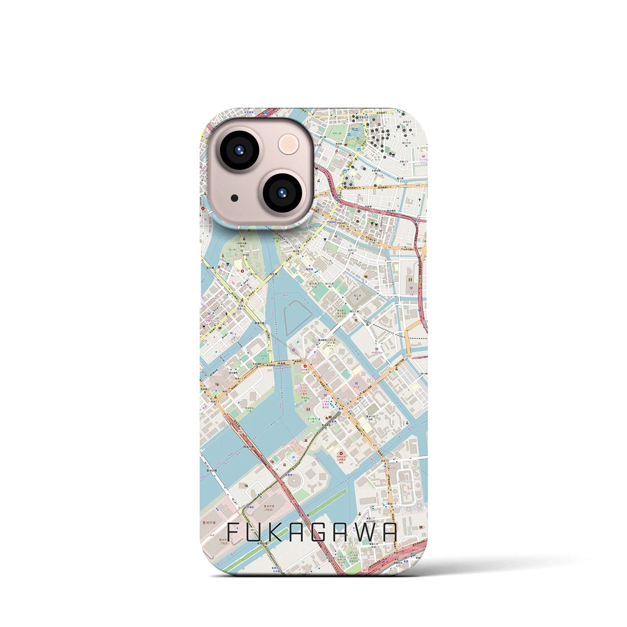 【深川(東京都)】地図柄iPhoneケース(バックカバータイプ)