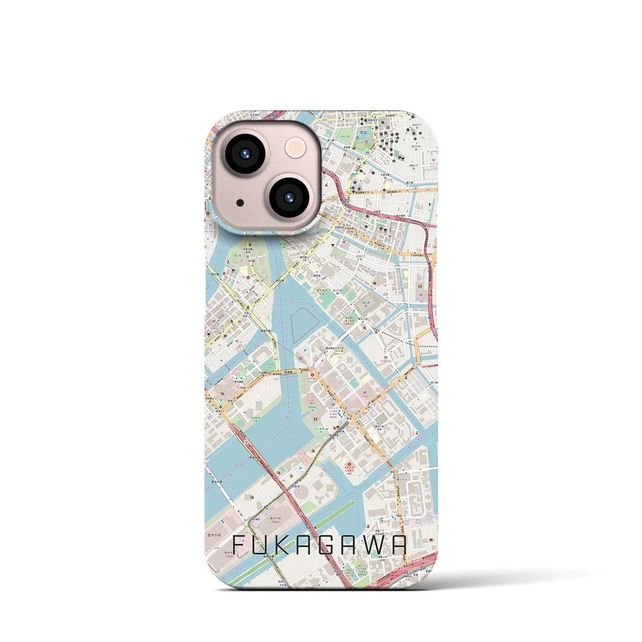 【深川(東京都)】地図柄iPhoneケース(バックカバータイプ)