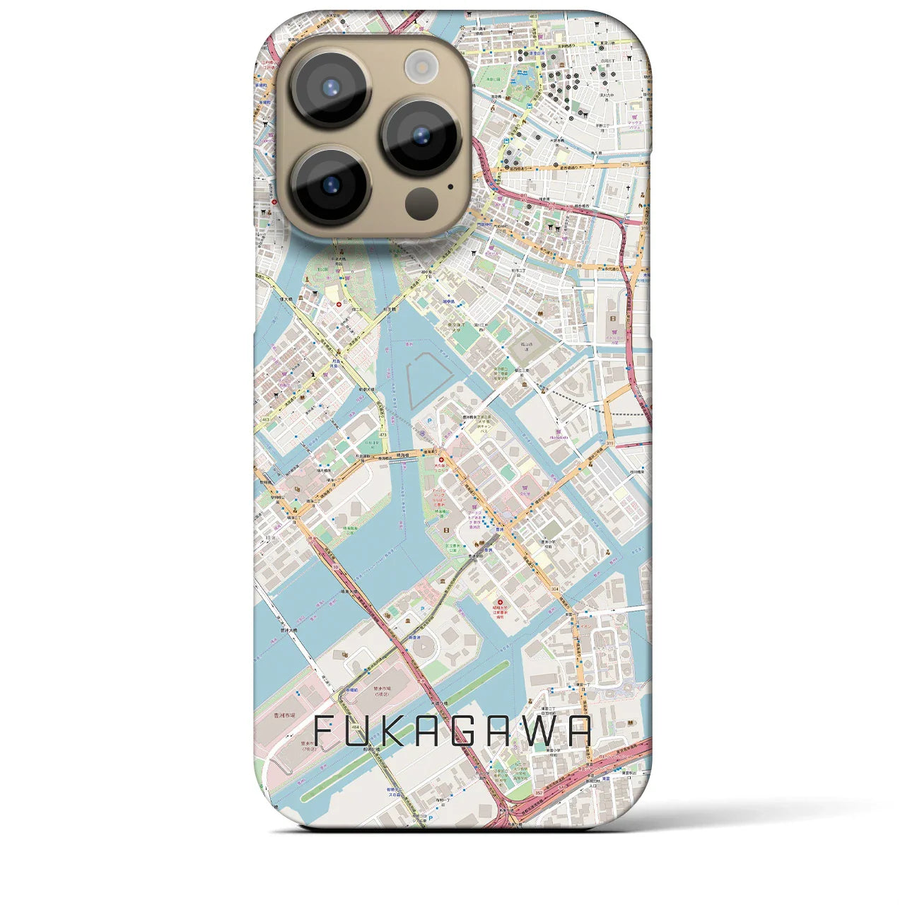 【深川(東京都)】地図柄iPhoneケース(バックカバータイプ)