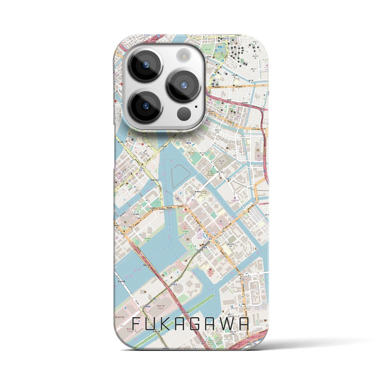 【深川(東京都)】地図柄iPhoneケース(バックカバータイプ)