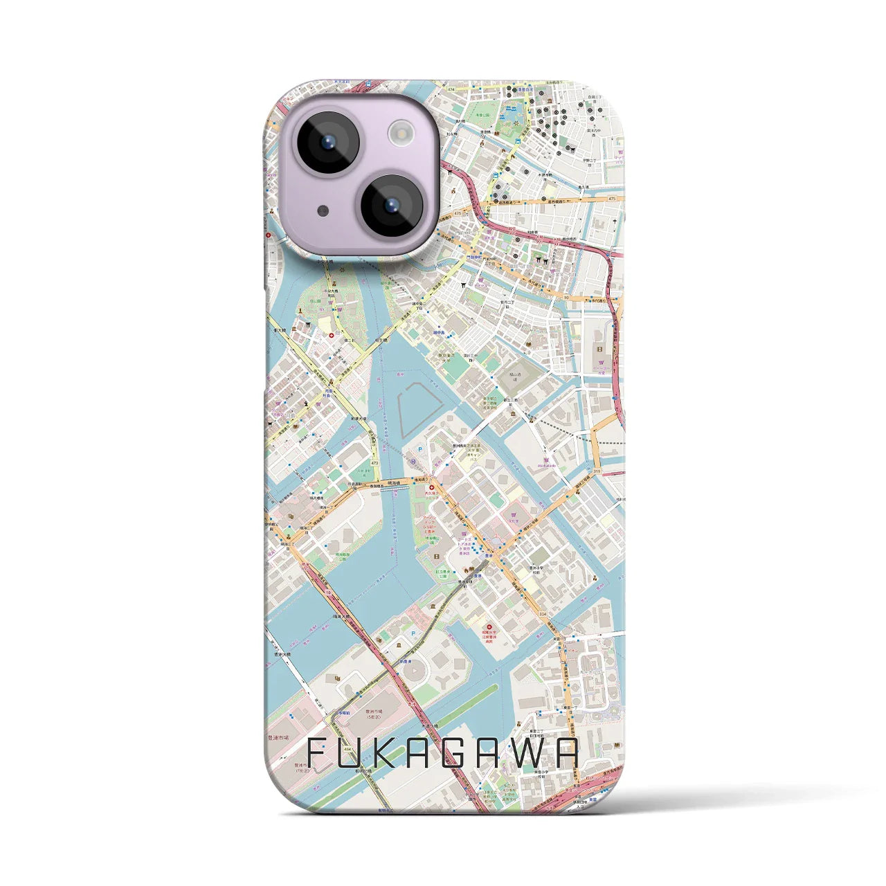 【深川(東京都)】地図柄iPhoneケース(バックカバータイプ)