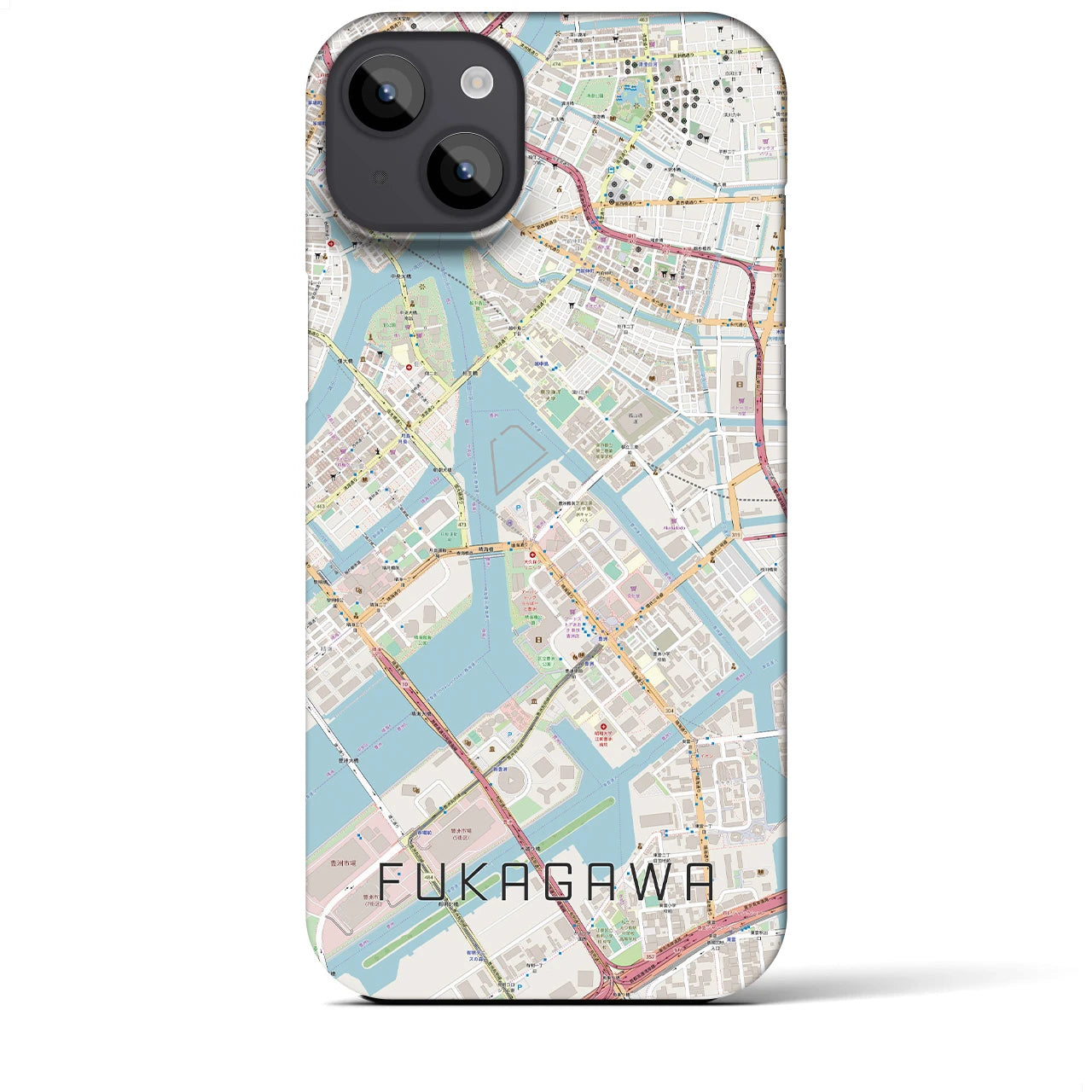 【深川(東京都)】地図柄iPhoneケース(バックカバータイプ)