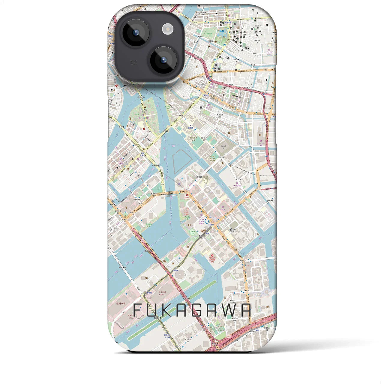 【深川(東京都)】地図柄iPhoneケース(バックカバータイプ)