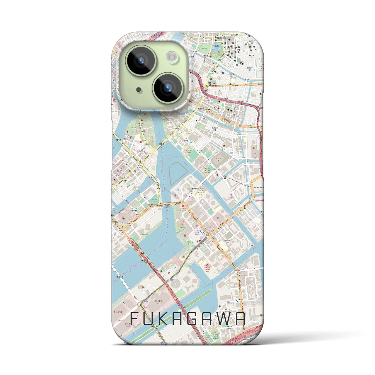 【深川(東京都)】地図柄iPhoneケース(バックカバータイプ)