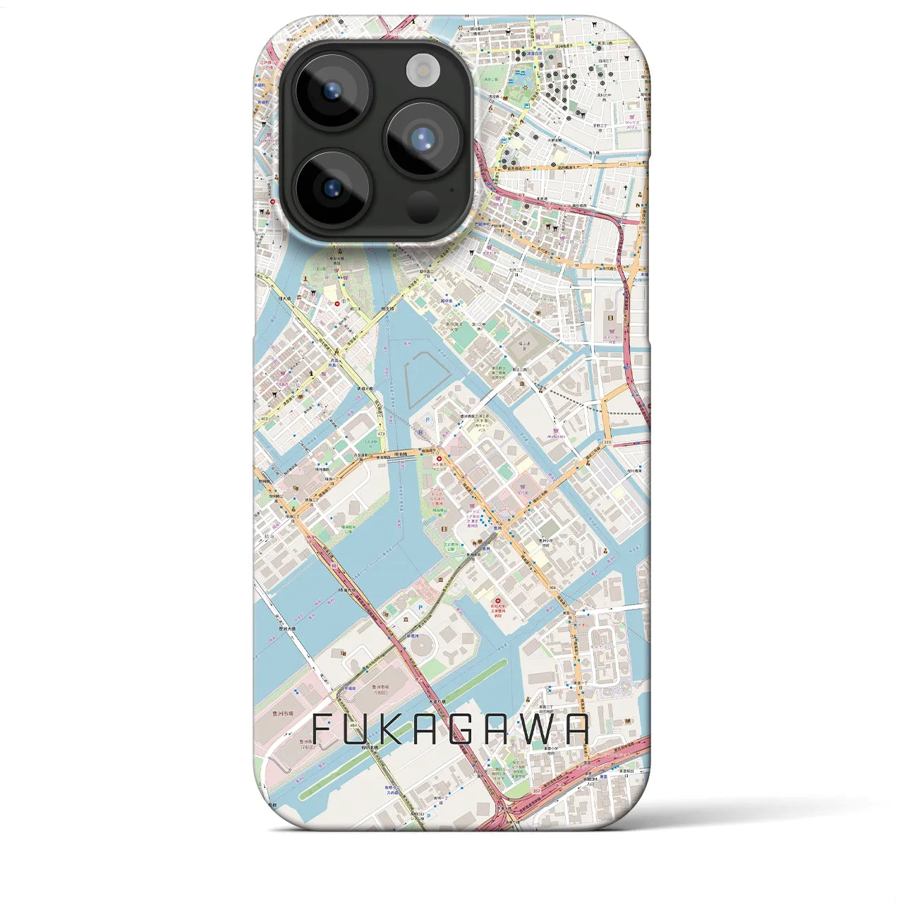 【深川(東京都)】地図柄iPhoneケース(バックカバータイプ)