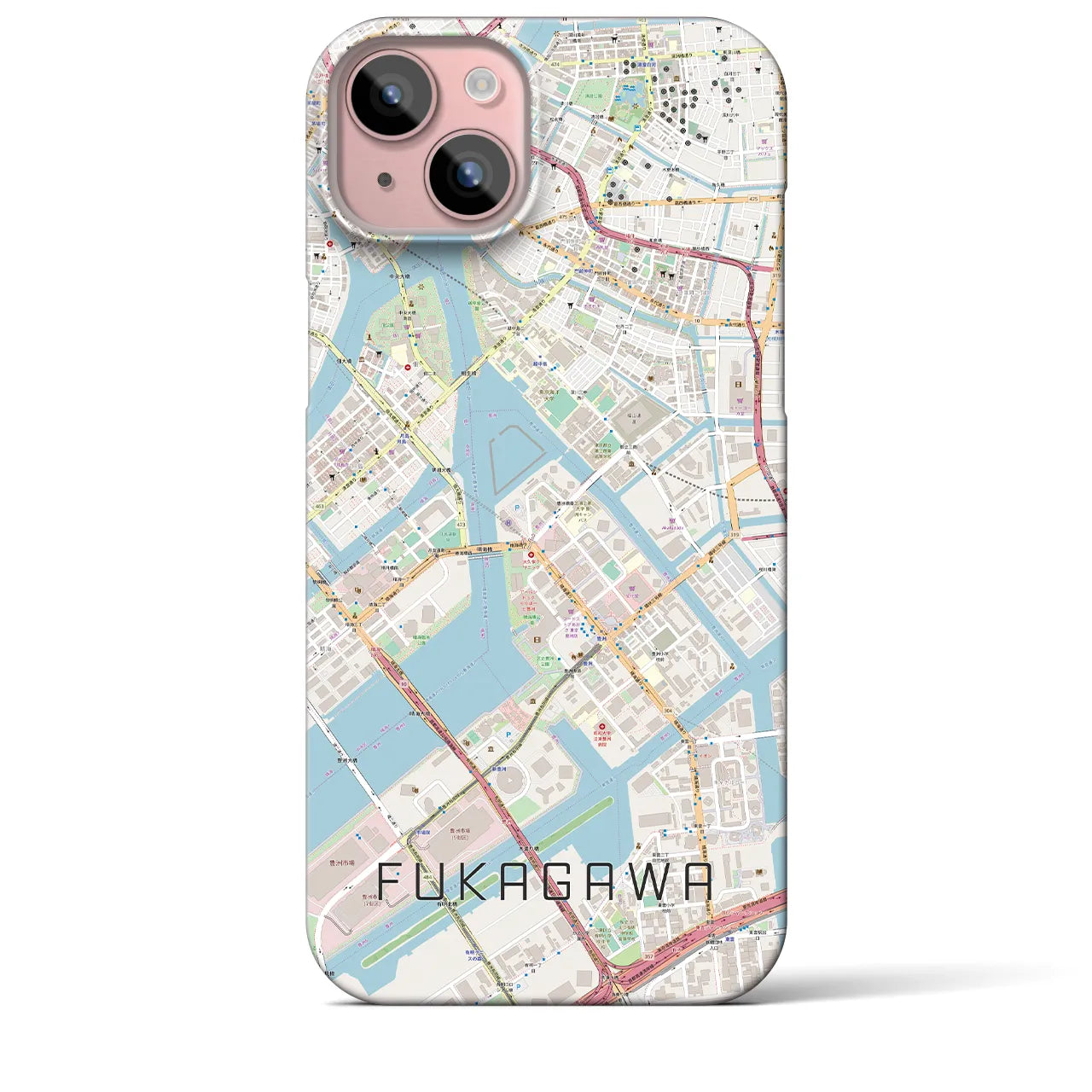 【深川(東京都)】地図柄iPhoneケース(バックカバータイプ)