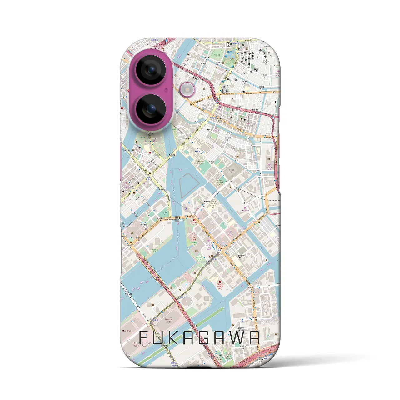 【深川(東京都)】地図柄iPhoneケース(バックカバータイプ)