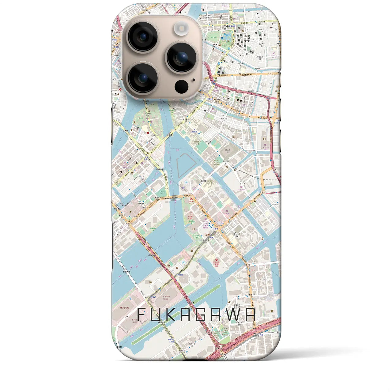 【深川(東京都)】地図柄iPhoneケース(バックカバータイプ)