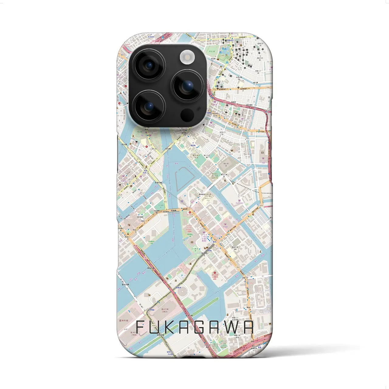 【深川(東京都)】地図柄iPhoneケース(バックカバータイプ)