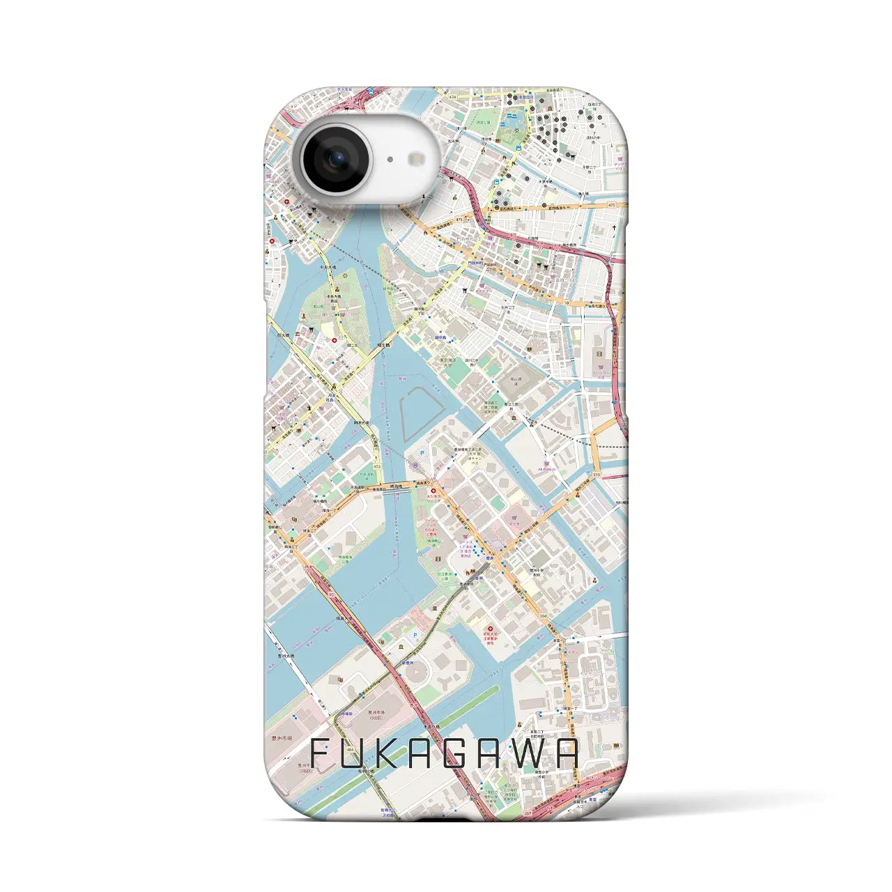【深川(東京都)】地図柄iPhoneケース(バックカバータイプ)