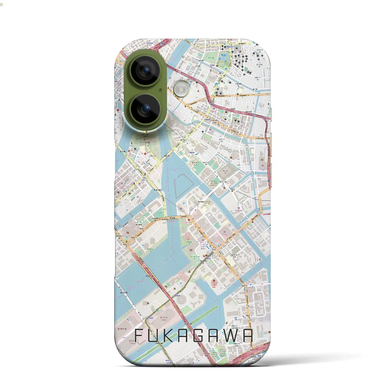 【深川(東京都)】地図柄iPhoneケース(バックカバータイプ)