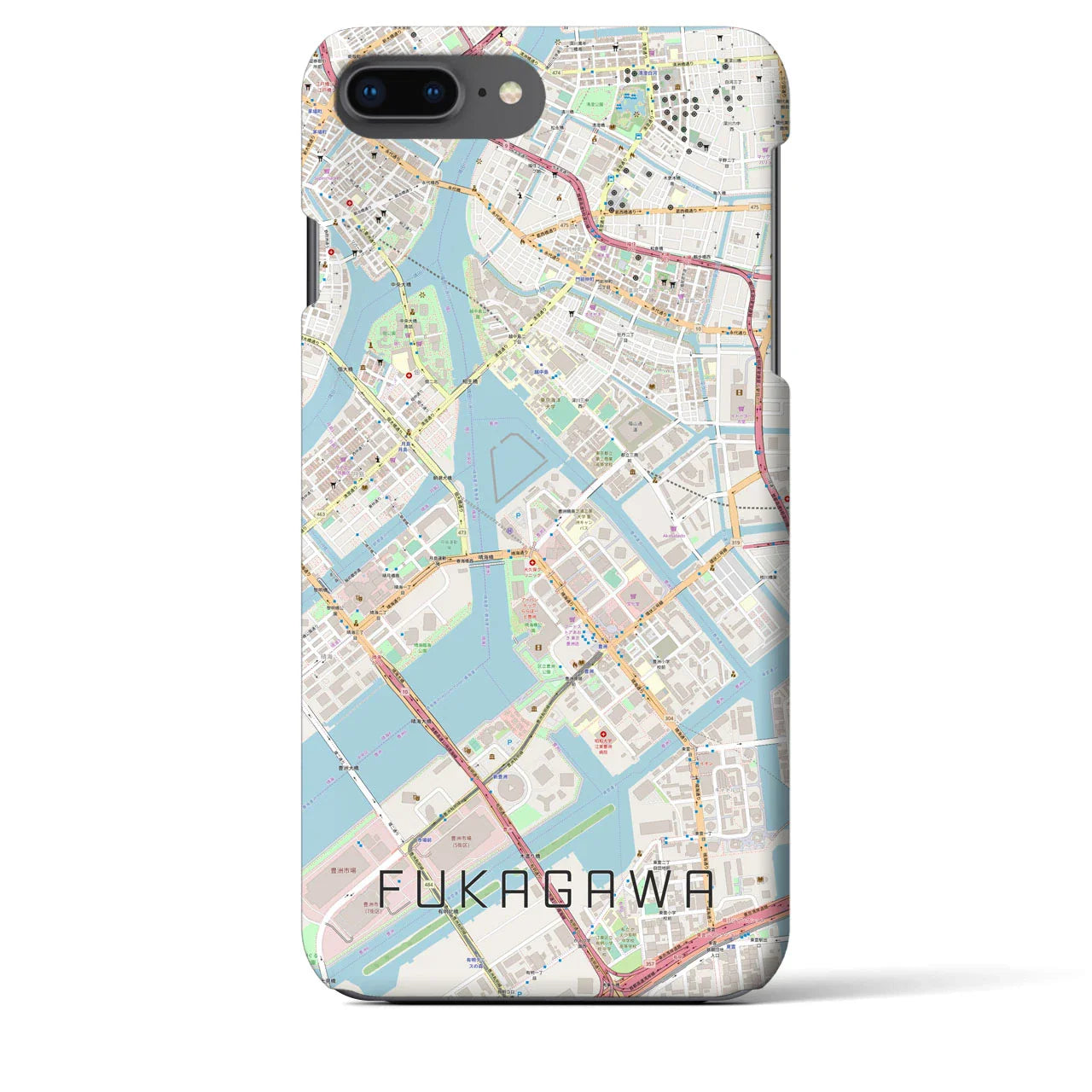 【深川(東京都)】地図柄iPhoneケース(バックカバータイプ)