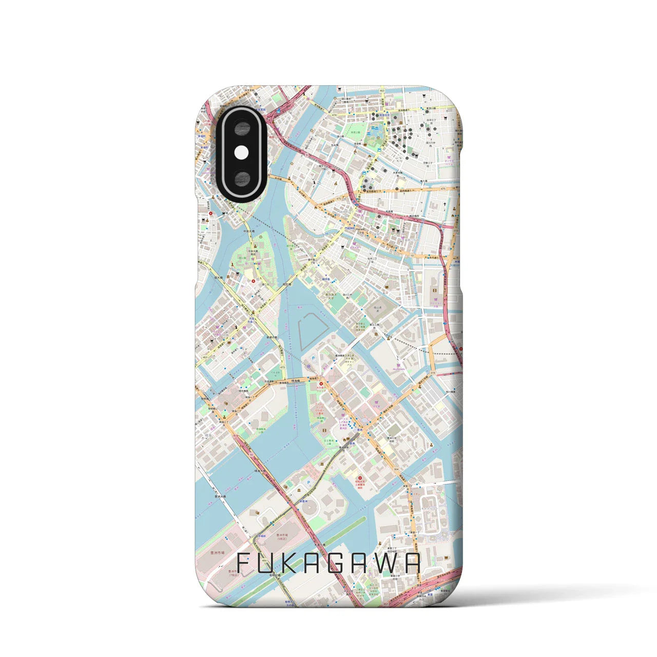 【深川(東京都)】地図柄iPhoneケース(バックカバータイプ)