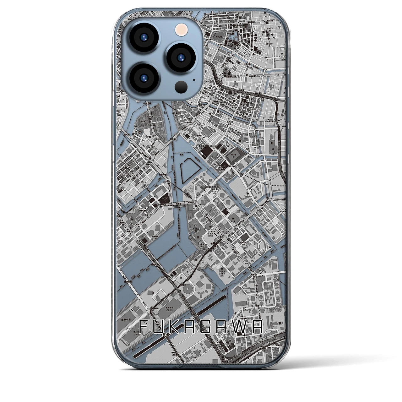【深川(東京都)】地図柄iPhoneケース(クリアタイプ)