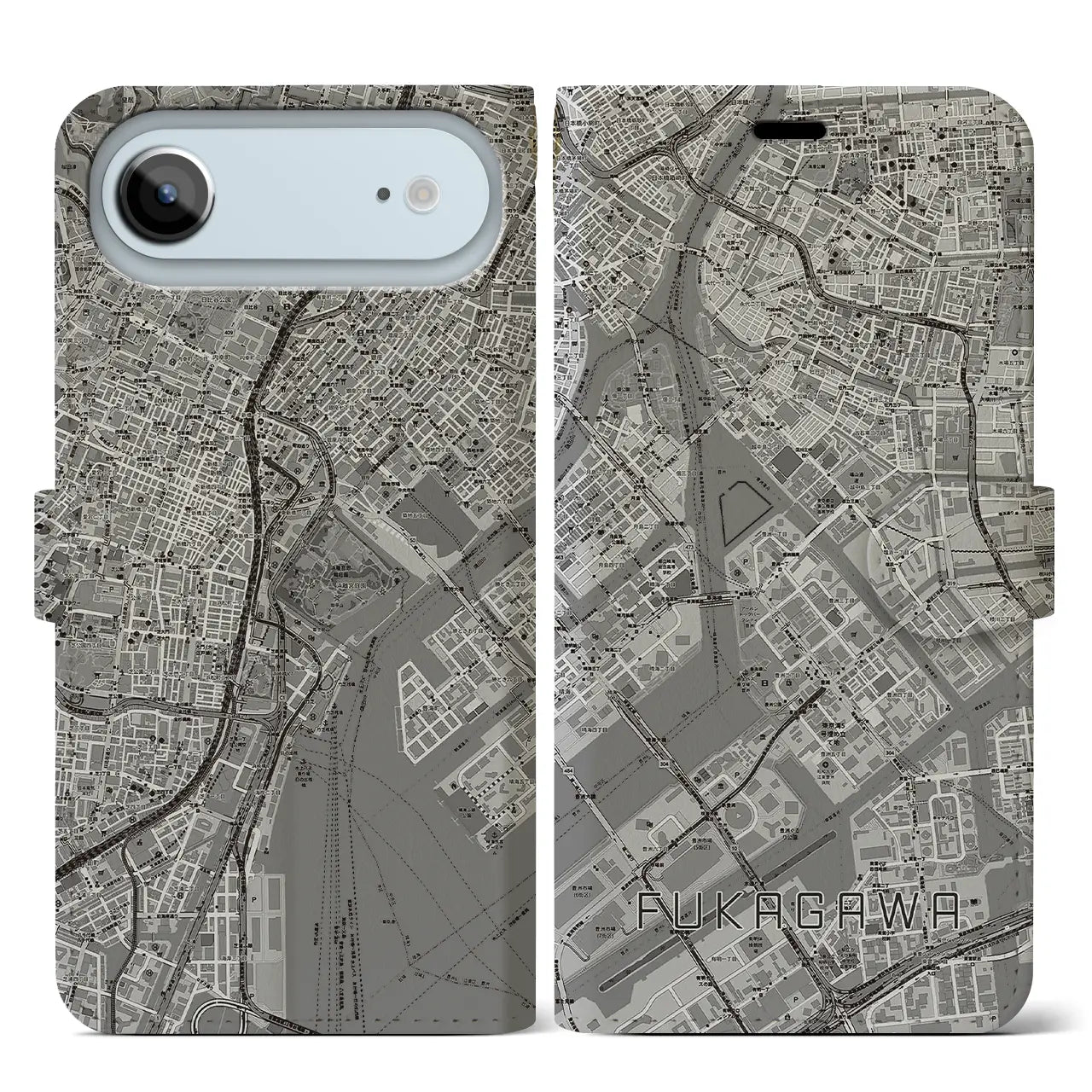 【深川(東京都)】地図柄iPhoneケース(手帳タイプ)