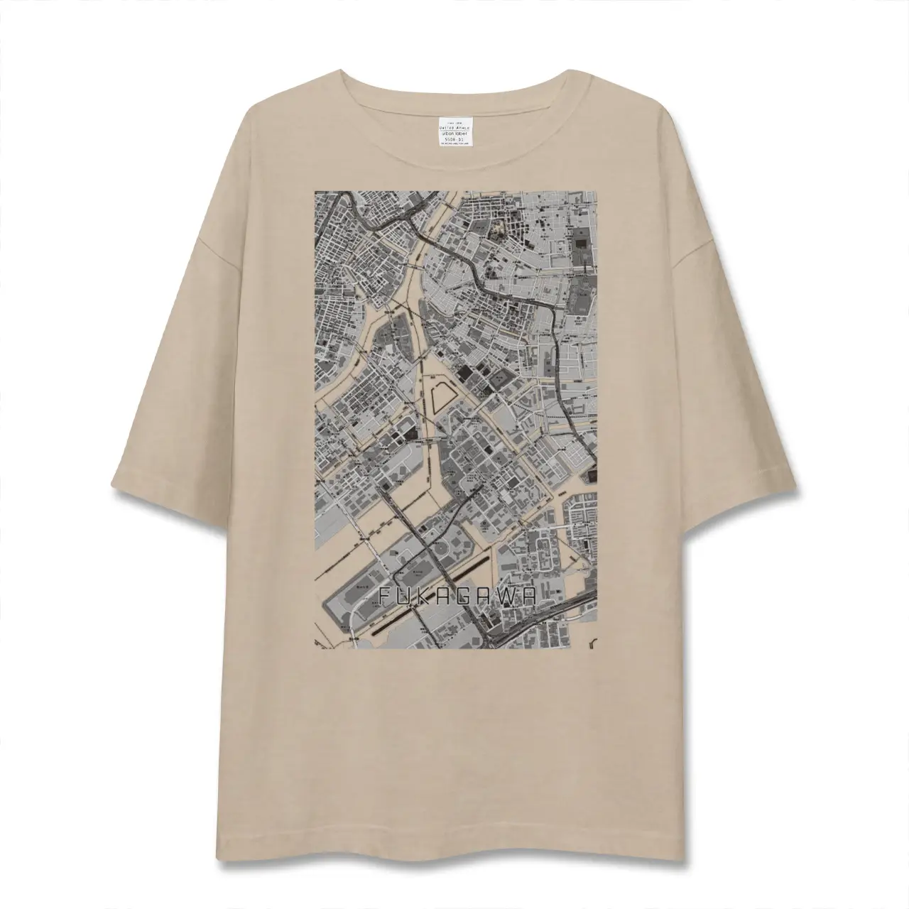 【深川(東京都)】地図柄ビッグシルエットTシャツ