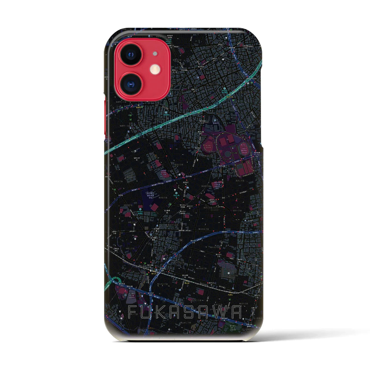 【深沢(東京都)】地図柄iPhoneケース(バックカバータイプ)